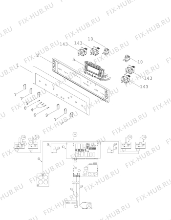 Взрыв-схема плиты (духовки) Voss Electrolux ELI9200-AL - Схема узла Command panel 037